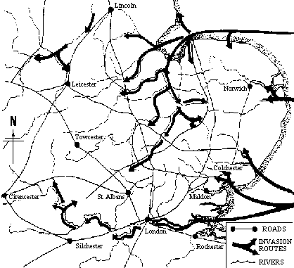 Saxon Invader Routes